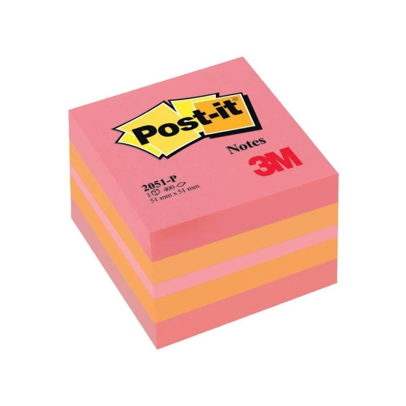 Foglietti riposizionabili colorati Post-it® Notes Minicubo 51x51 mm rosa 400 ff - 2051-P_173138