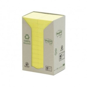 Foglietti Post-it® Notes Giallo in carta riciclata conf. torre da 24 blocchetti da 100 ff - 653-1T_766693