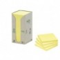 Foglietti Post-it® Notes Giallo 76x76 mm carta riciclata Torre da 16 blocchetti da 100 ff - 654-1T_766708