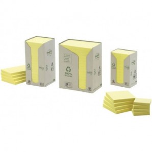 Foglietti Post-it® Notes Giallo 76x127mm carta riciclata torre da 16 blocchetti da 100 ff - 655-1T_766716