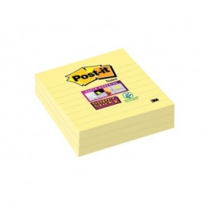 Foglietti riposizionabili Post-it® Super Sticky XL a righe 10x10 cm 70 ff Giallo Canary™ conf. da 3 - 675-SS3-CY-EU