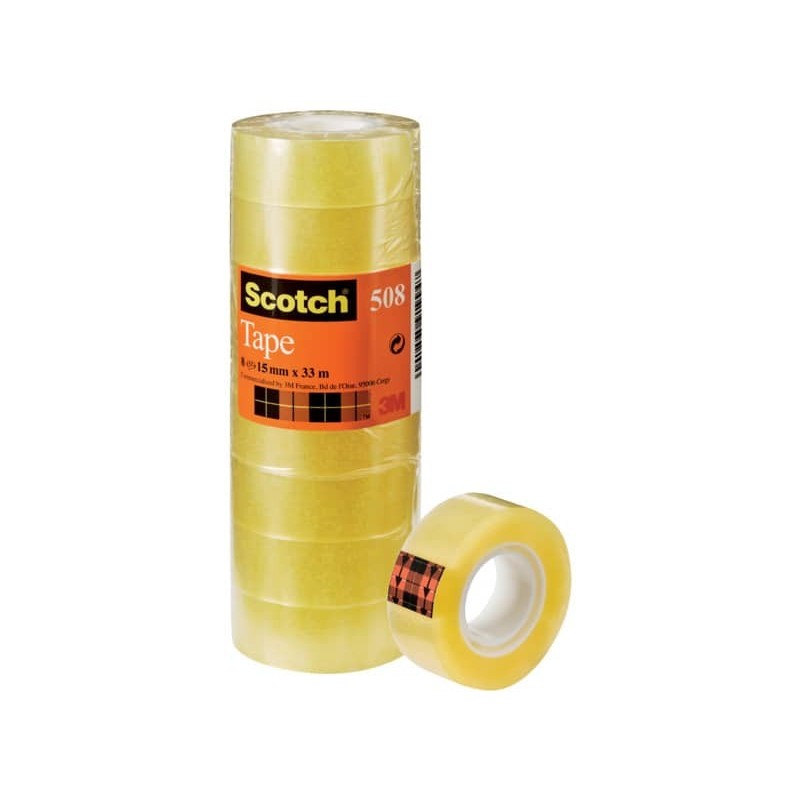 Nastro adesivo Scotch® 508 15 mm x 33 m trasparente torre da 10 rotoli 508-1533S_058542