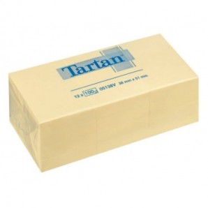 Foglietti riposizionabili Tartan™ Notes 100 ff 63 g/m² giallo 51 x 38 mm conf. da 12 blocchetti - 653 Yellow_807536