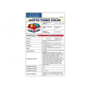 Pennarelli GIOTTO Turbo Color punta fine 2,8 mm assortiti barattolo da 96 - 521500