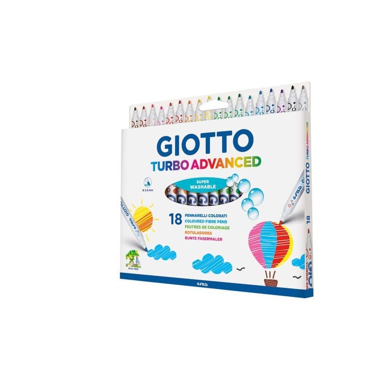 Colori a pennarello TURBO MAXI Giotto - super lavabili Punta Grossa - 24  pezzi