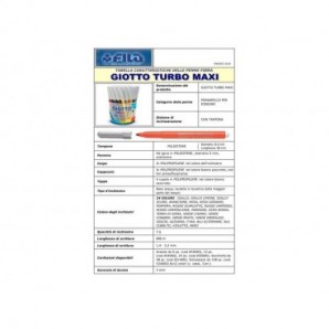 Pennarelli GIOTTO Turbo Maxi punta grossa in fibra 5 mm assortiti barattolo da 48 - 521400_705018