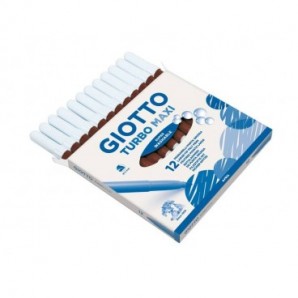 Pennarello GIOTTO Turbo Maxi punta grossa in fibra 5 mm marrone Conf. 12 pezzi - 456016_79874X