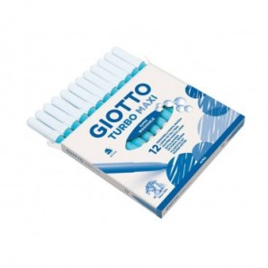 Pennarello GIOTTO Turbo Maxi punta grossa in fibra 5 mm azzurro cielo Conf. 12 pezzi - 456028_79934X