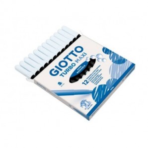 Pennarello GIOTTO Turbo Maxi punta grossa in fibra 5 mm nero Conf. 12 pezzi - 456036_79975X