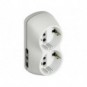 Adattatore B4 appendibile bticino con 2 prese bipasso 10/16A e 2 prese tedesche bianco - S3614D_541392