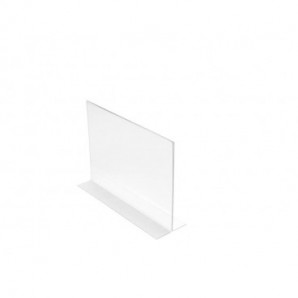 Portabrochure deflecto® A4 orizzontale in polistirolo con base a T trasparente 47701_018965