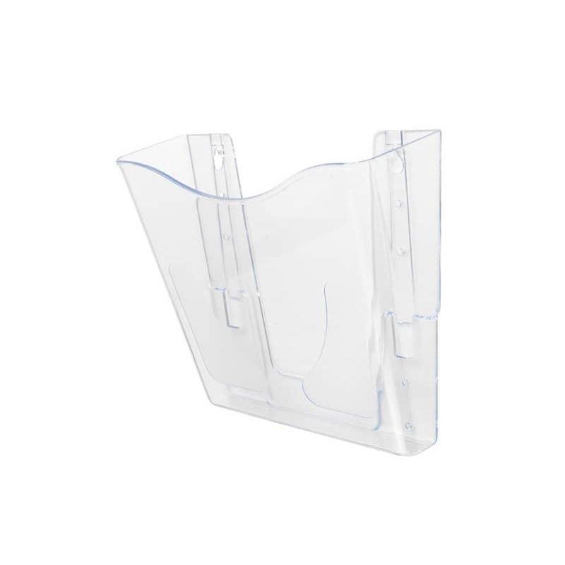 Vaschetta portadocumenti deflecto® A4 in polistirolo con kit di fissaggio a muro trasparente - CP078YTCRY_765818