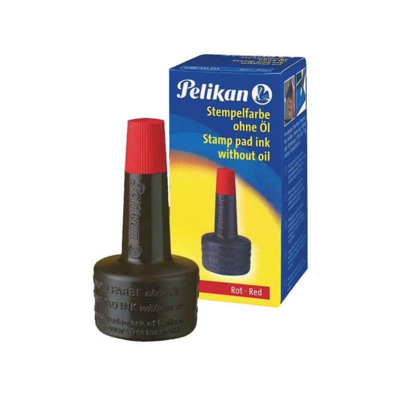 Inchiostro per timbri senza olio Pelikan flacone 28 ml rosso 351221_124905