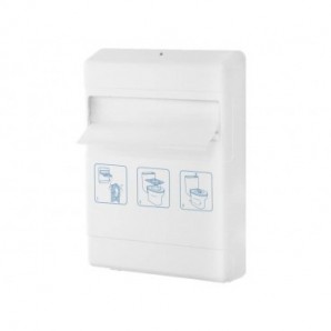 Distributore veline copri WC QTS in ABS con capacità 200 veline bianco IN-4039/WS