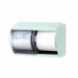 Distributore di carta igienica doppio rotolo QTS in ABS con capacità massima Ø 13 cm verde opalino - E-TO/OD-S