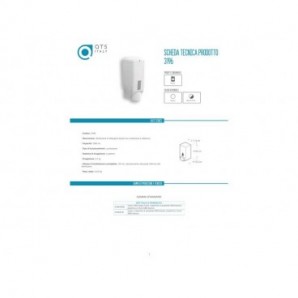 Distributore di sapone liquido a rabbocco diretto in ABS 11,4x10,2x25 cm QTS capacità 1200 ml bianco - 3196/ELB_208690