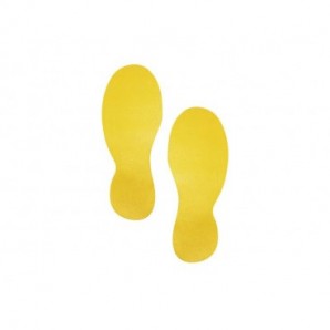 Segnaletica da pavimento forma \\"Impronta\\" DURABLE RAL 1003 giallo 90mm x 240 mm x 0,7 mm - 172704