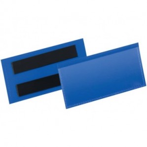 Tasche per identificazione Durable con bande magnetiche blu f.to esterno mm. 113x5- inserto 100x38mm cf. 50 - 174107_160424