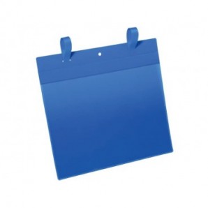 Tasche per identificazione Durable con fascette di aggancio blu f.to esterno mm 311x448- inserto A4 orizz. cf 50- 175107_158926