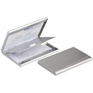 Portabiglietti da visita Durable BUSINESS CARD BOX DUO alluminio argento metallizz. fino a 10 biglietti - 243323_876462
