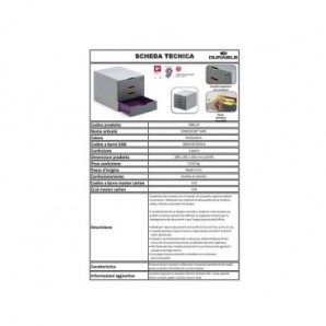 Cassettiera a 4 cassetti DURABLE VARICOLOR® SAFE plastica multicolore  760627_159655