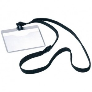 Portanomi DURABLE tasca aperta con cordoncino trasparente/nero 60x90mm conf. 10 - 813901_161424