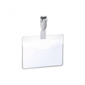 Portanomi con clip DURABLE EUROBADGE tasca aperta plastica trasparente inserto 60x90mm conf. 25 - 814719