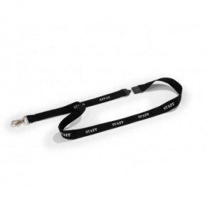 Cordoncino portabadge STAFF DURABLE cordoncini STAFF in tessuto nero 20mm x 44cm conf. da 10 - 823901