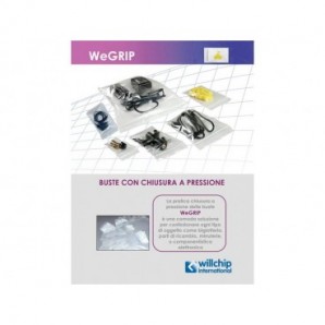 Buste Grip trasparenti WeGrip trasparente con 3 pannelli bianchi f.to 12x17 cm cf. 1000 pz. - TGS120170_271235