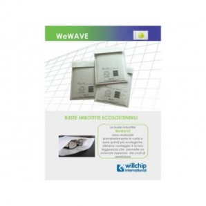 Busta imbottita WeWave in carta kraft, imbottitura carta onda 15x21,5 cm bianco - conf. 10 buste - WW150215