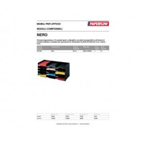 Schedario portacorrispondenza Paperflow componibile a 15 cassetti nero K421301