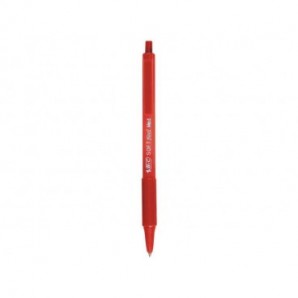 Penna a sfera a scatto BIC SoftFeel Clic Grip M 1 mm rosso Conf. 12 pezzi - 837399_234970