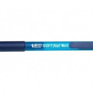 Penna a sfera a scatto BIC SoftFeel Clic Grip M 1 mm blu Conf. 12 pezzi - 837398_234988