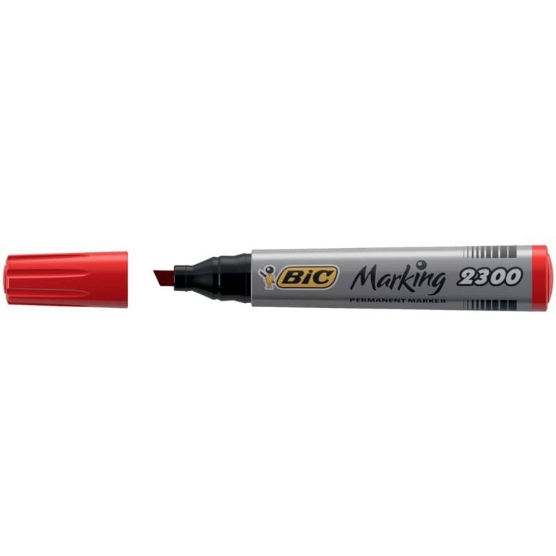 Marcatore permanente BIC Marking 2300 punta scalpello 3,7-5,5 mm rosso 8209243_135168