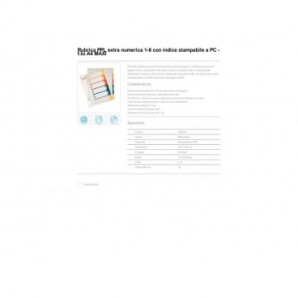 Divisori per rubrica Esselte extra numerica 1-6 con indice stampabile a PC A4 maxi - 100212_100449