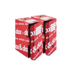 Scatola archivio Dox & Dox dorso 17,5 cm bianco/rosso 1600174_359463