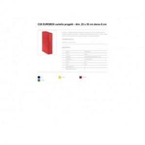 Cartelle portaprogetti Esselte C28 EUROBOX dorso 8 cm presspan biverniciato rosso - 390328160_939742