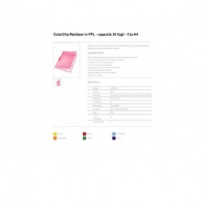 Cartelline di archiviazione con clip max 30 fogli Leitz COLOR CLIP Rainbow in PPL A4 rosso - 41760125_939729