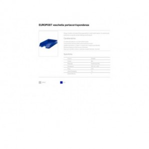 Vaschetta portacorrispondenza Esselte EUROPOST polistirene blu 623606_499376