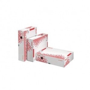 Scatola archivio Esselte SPEEDBOX dorso 80 mm bianco/rosso 8x25x35 cm 623910_129343