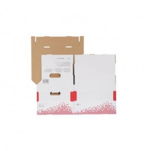 Scatola archivio Esselte SPEEDBOX con coperchio integrato bianco/rosso 32,5x26,3x36,7 cm - 623912_129363
