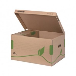 Scatola archivio Esselte ECOBOX container per Boxy 80/100 avana/verde 34,5x24,2x43,9 cm - 623918_129402