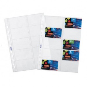 Buste a foratura universale Favorit porta cards liscia superior 8,5x5,4 cm (x10 tasche) conf. da 10 - 100460075_383533