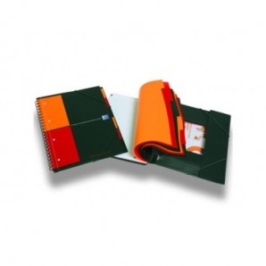 Quaderno spiralato OXFORD Organizerbook International A4+ grigio/arancio