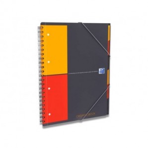 Quaderno spiralato OXFORD Organizerbook International A4+ grigio/arancio