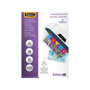 Pouches per plastificatrici FELLOWES Enhance80 A3 80my trasparente lucido conf.100 - 5306207_159477