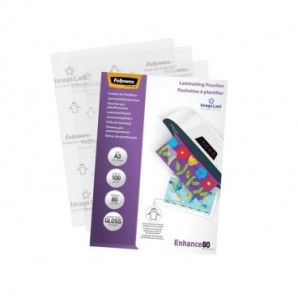 Pouches per plastificatrici FELLOWES Enhance80 A3 80my trasparente lucido conf.100 - 5306207_159477