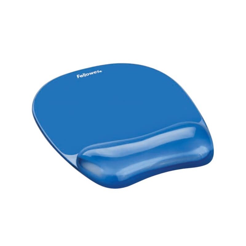 Tappetino mouse con poggiapolsi FELLOWES plastica-gel atossico blu trasparente 9114120_591855