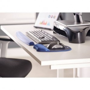 Fellowes Tappetino mouse con poggiapolsi in gel Crystal - blu