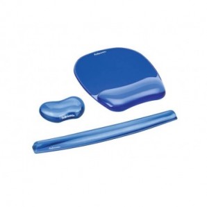 Supporto FELLOWES per polsi Crystal™ Gel azzurro da tastiera 9113709_315636